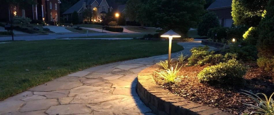 Outdoor lighting at a home in Toney, AL.